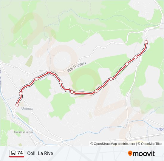 74 bus Line Map