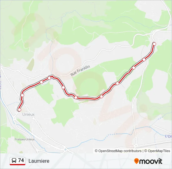 74 Bus Line Map