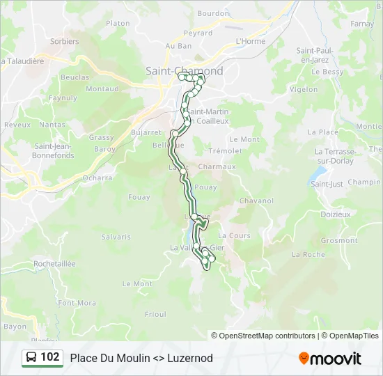 102 Bus Line Map
