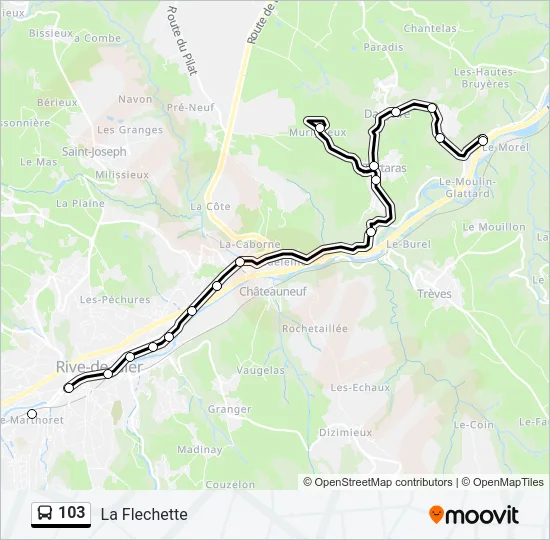103 Bus Line Map