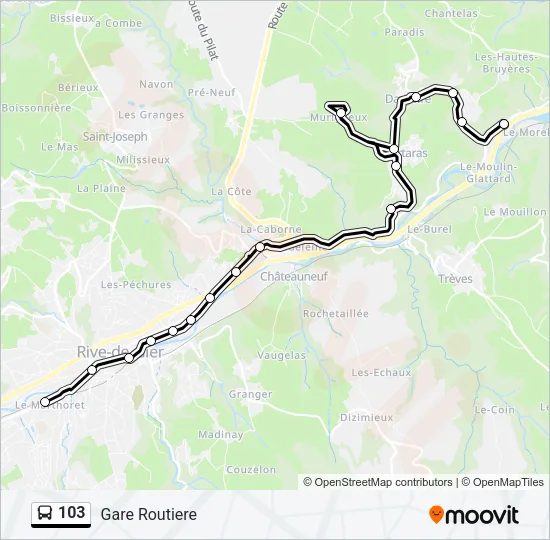 103 Bus Line Map