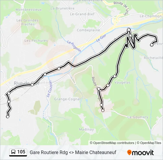 105 Bus Line Map