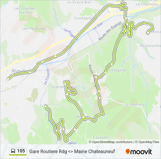 105 Bus Line Map