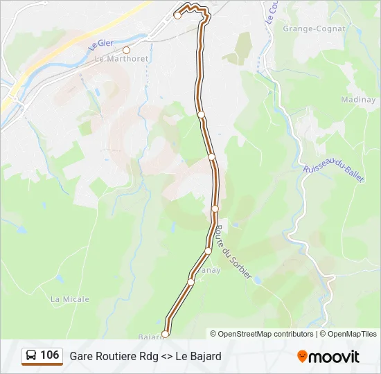 106 Bus Line Map
