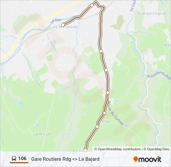 106 Bus Line Map