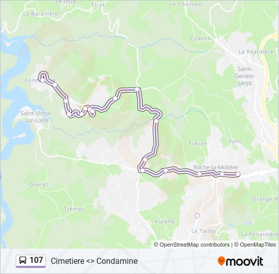 Mapa de 107 de autobús