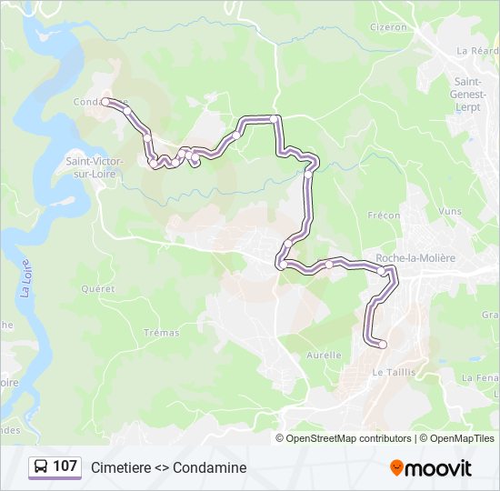 Mapa de 107 de autobús