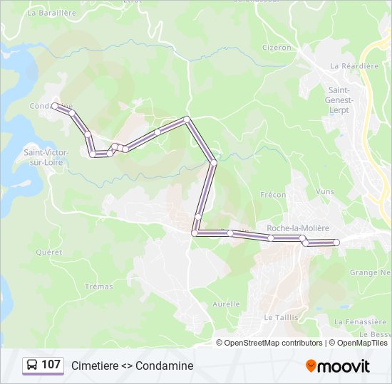 Mapa de 107 de autobús