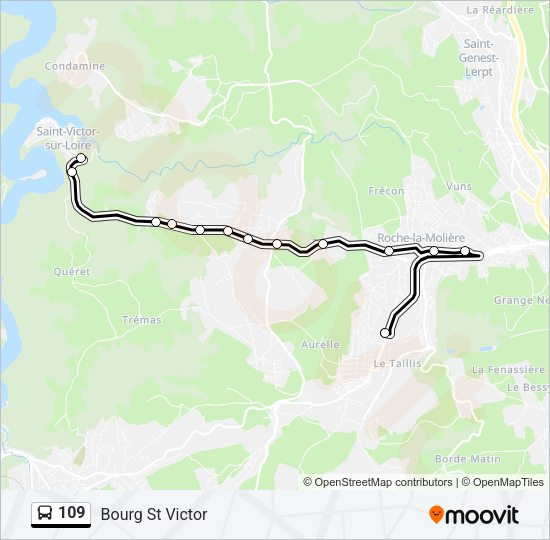 Plan de la ligne 109 de bus