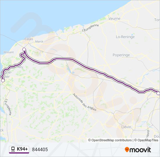 Plan de la ligne K94+ de train