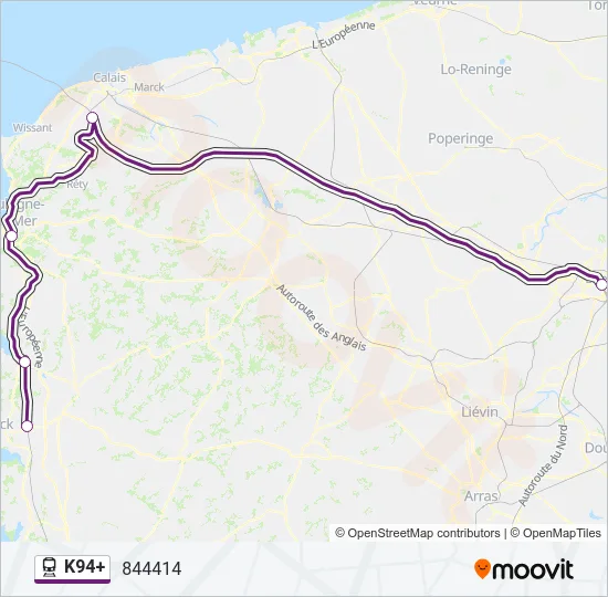 K94+ Train Line Map