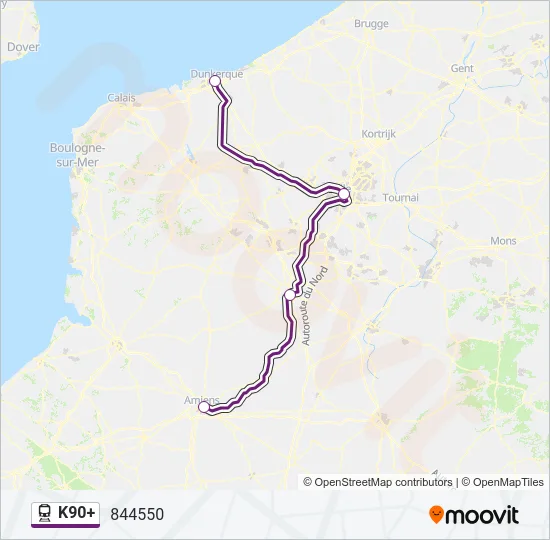 K90+ Train Line Map