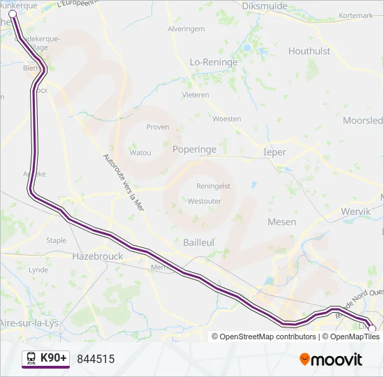 K90+ Train Line Map