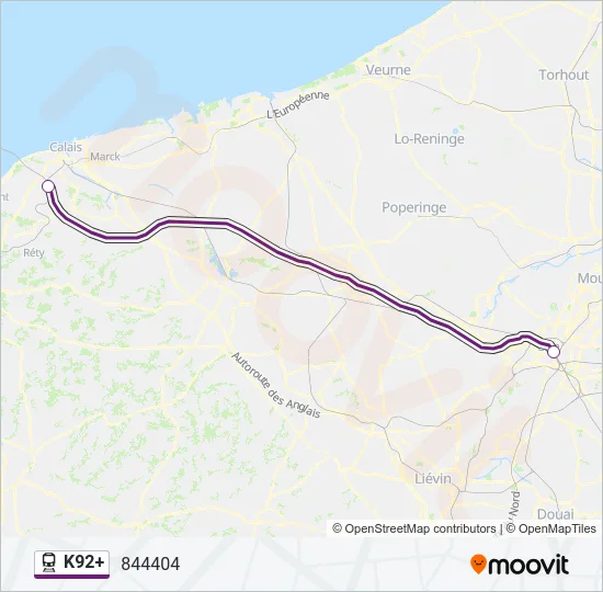 K92+ Train Line Map
