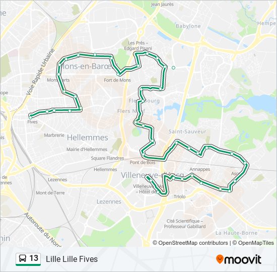 13 bus Line Map