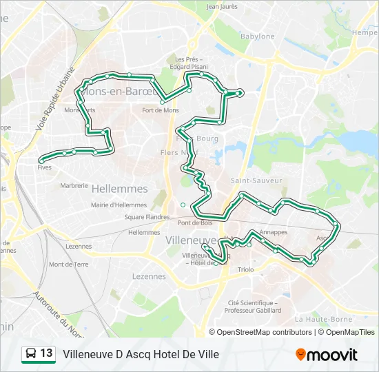 13 Bus Line Map