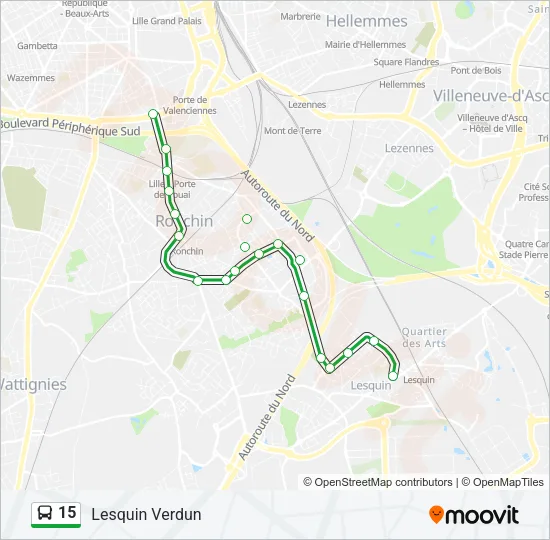 15 Bus Line Map