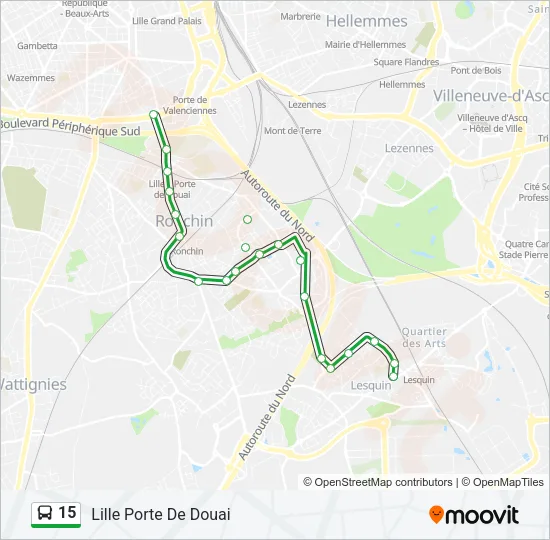 15 Bus Line Map