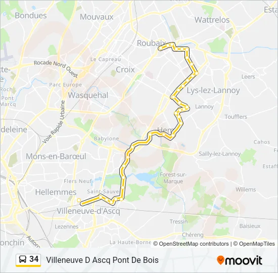 34 Bus Line Map