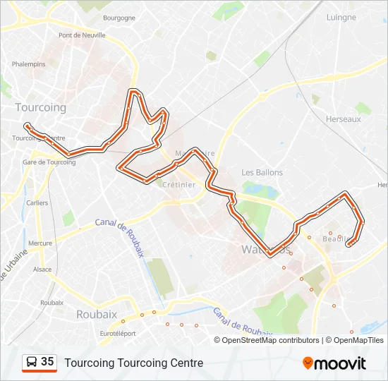 35 Bus Line Map