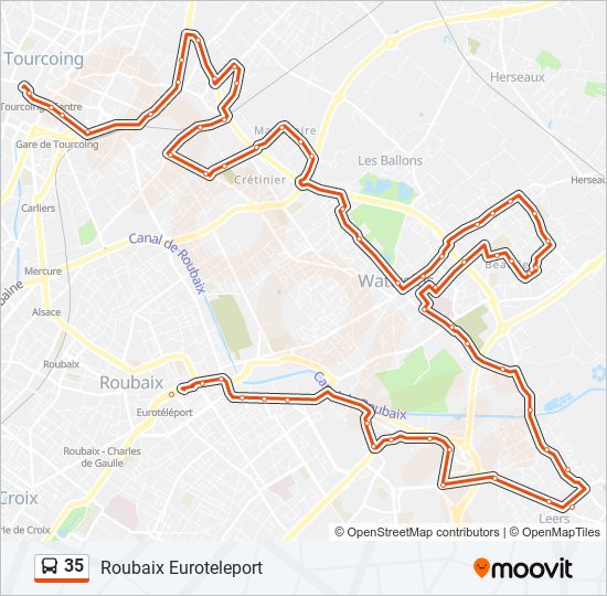 Mapa de 35 de autobús