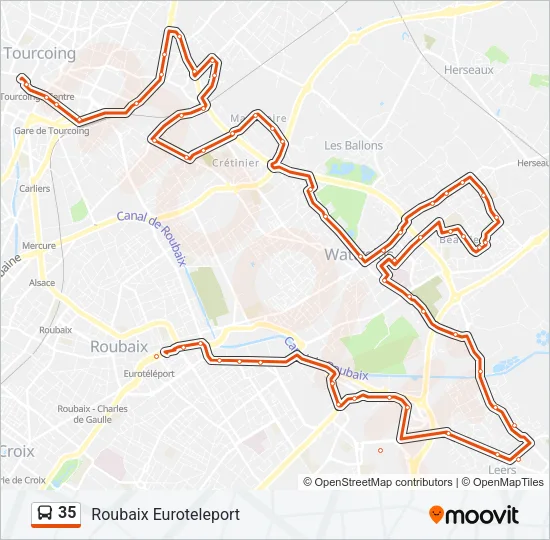 35 Bus Line Map