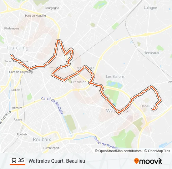 35 Bus Line Map