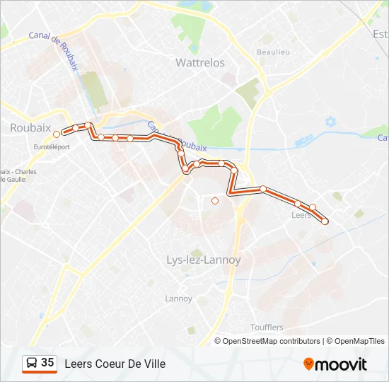 35 Bus Line Map
