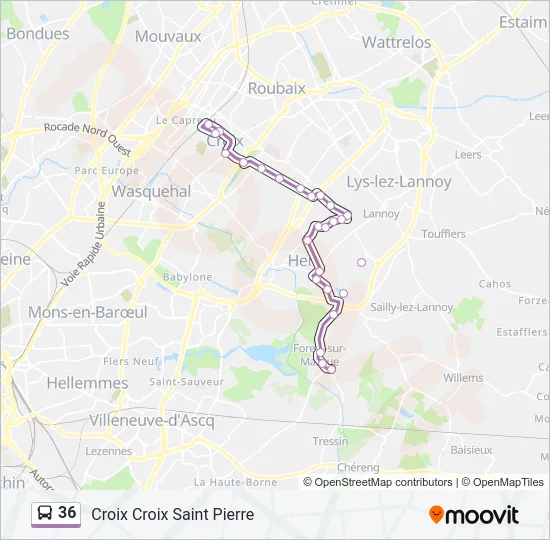 36 Bus Line Map