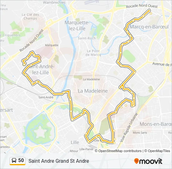 50 Bus Line Map
