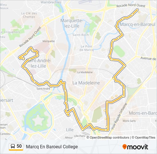 50 bus Line Map