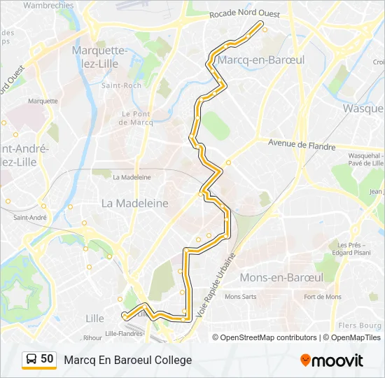 50 Bus Line Map