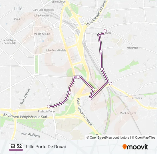 52 Bus Line Map