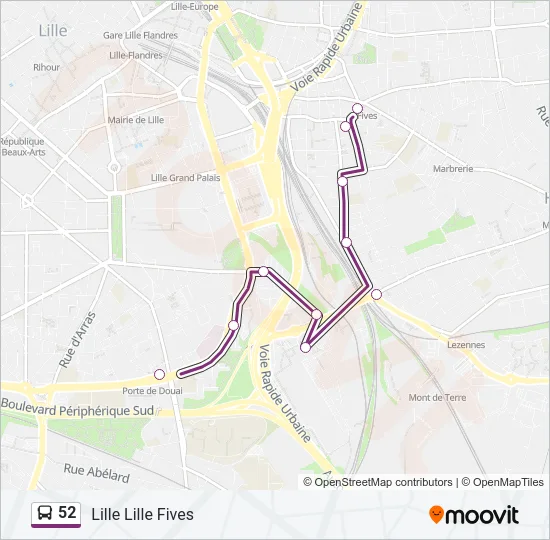 52 Bus Line Map