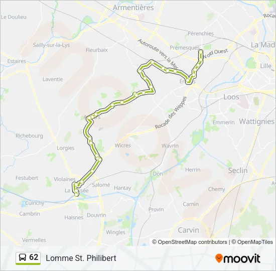 62 Bus Line Map