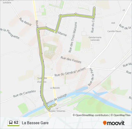 62 Bus Line Map