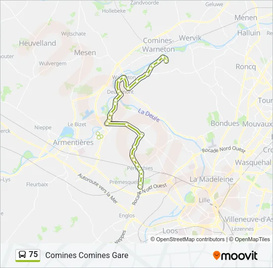 75 Bus Line Map