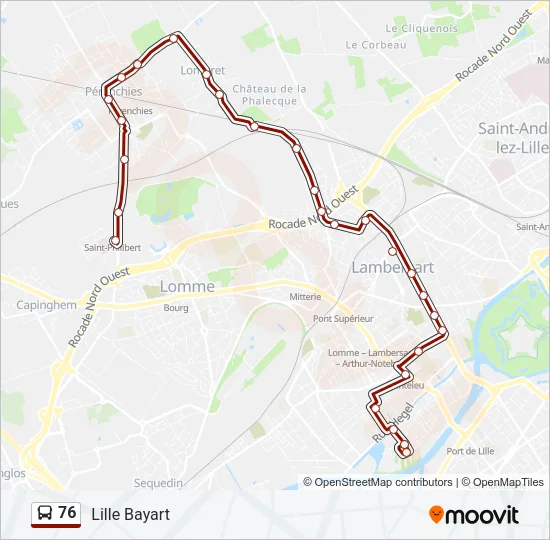 76 Bus Line Map