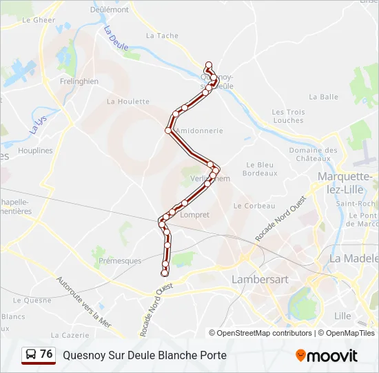 76 Bus Line Map
