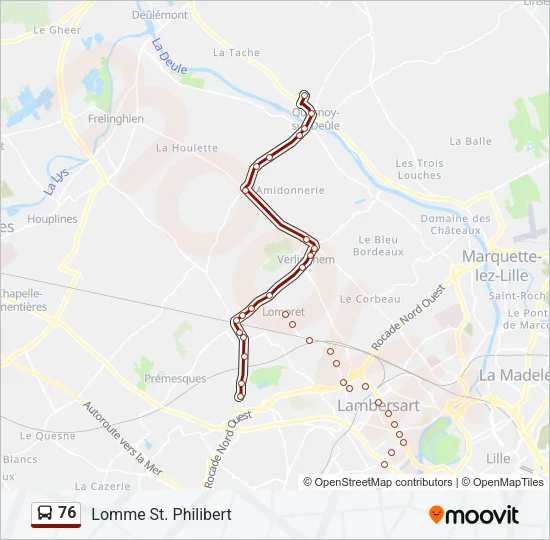 76 Bus Line Map