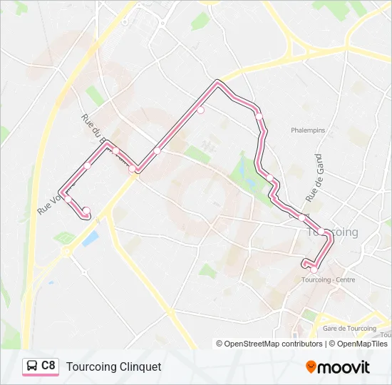 C8 Bus Line Map