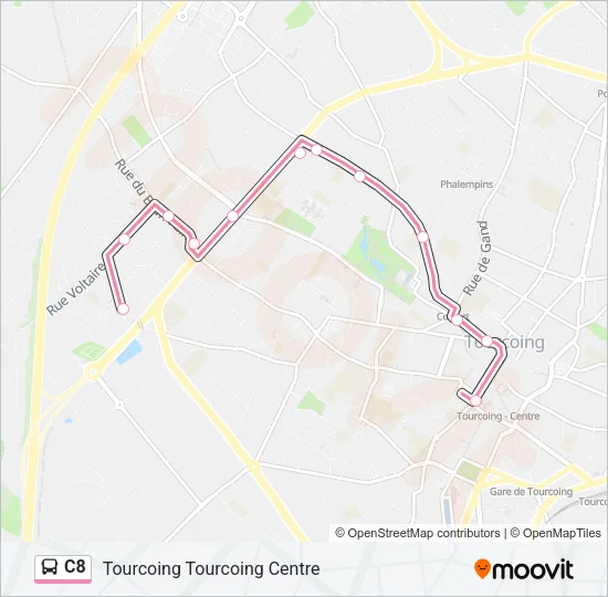 C8 Bus Line Map