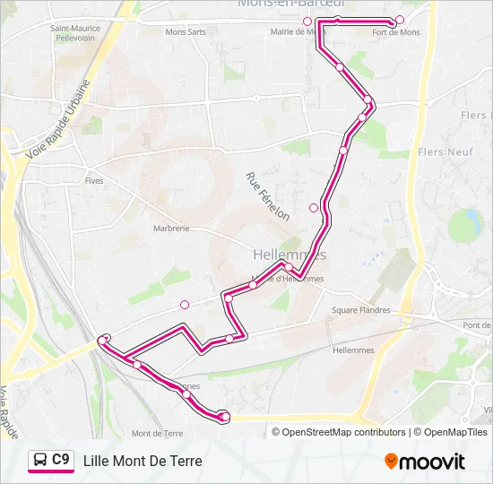 C9 Bus Line Map