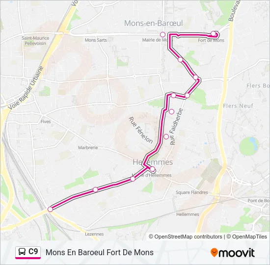 C9 Bus Line Map