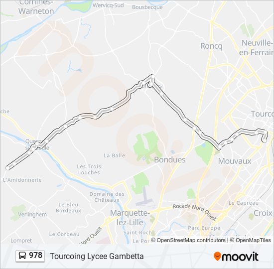 Plan de la ligne 978 de bus