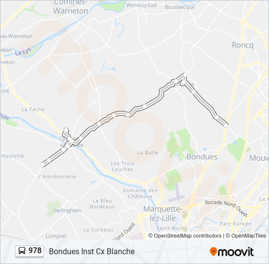 Plan de la ligne 978 de bus