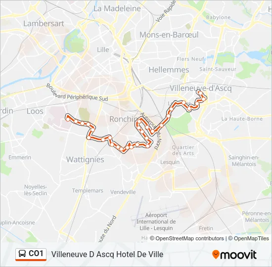 CO1 Bus Line Map