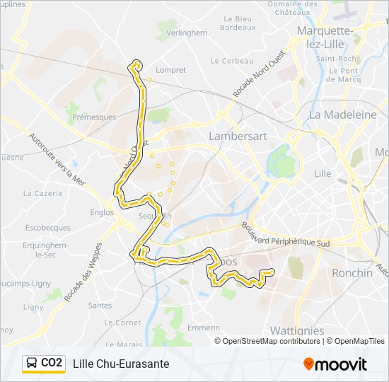 Mapa de CO2 de autobús