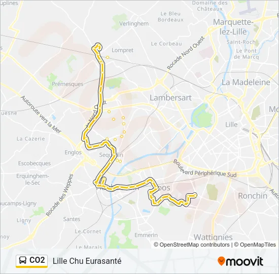 CO2 Bus Line Map