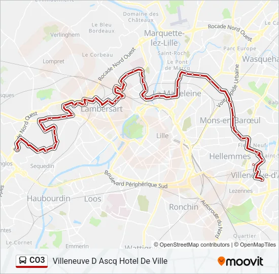CO3 Bus Line Map